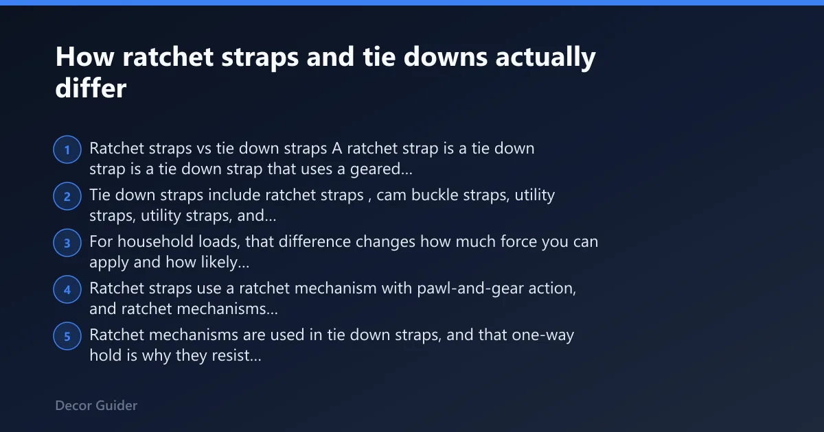 Steps: How ratchet straps and tie downs actually differ