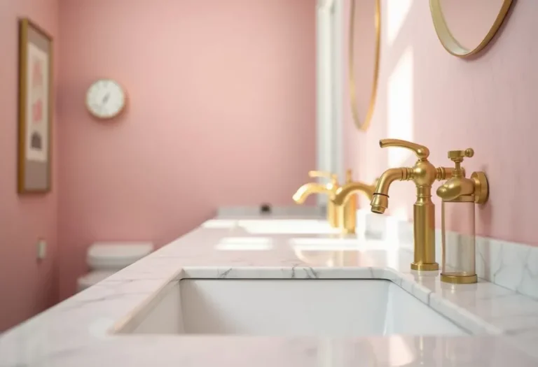 46+ Pink Bathroom Ideas: Blush, Marble, and Gold Accents