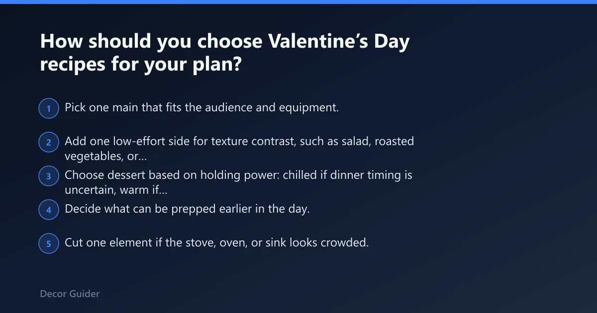 Steps: How should you choose Valentine’s Day recipes for your plan?