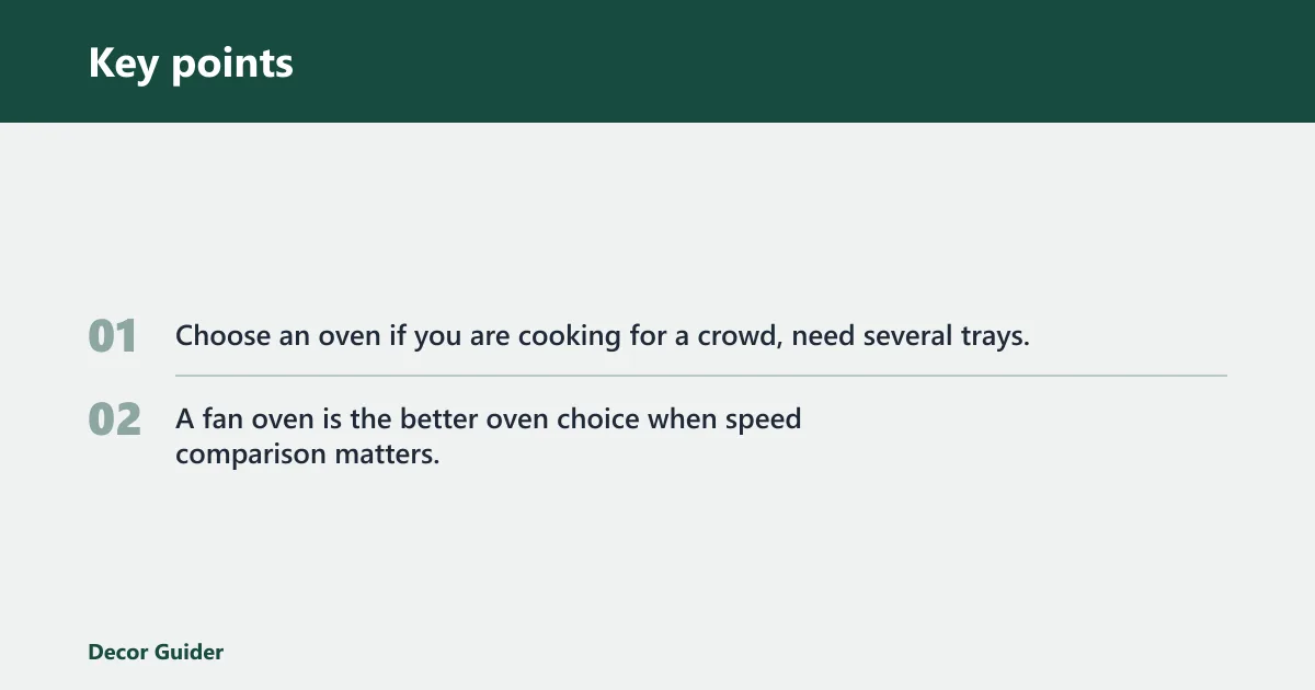 Key points: Choose Air Fryer if…