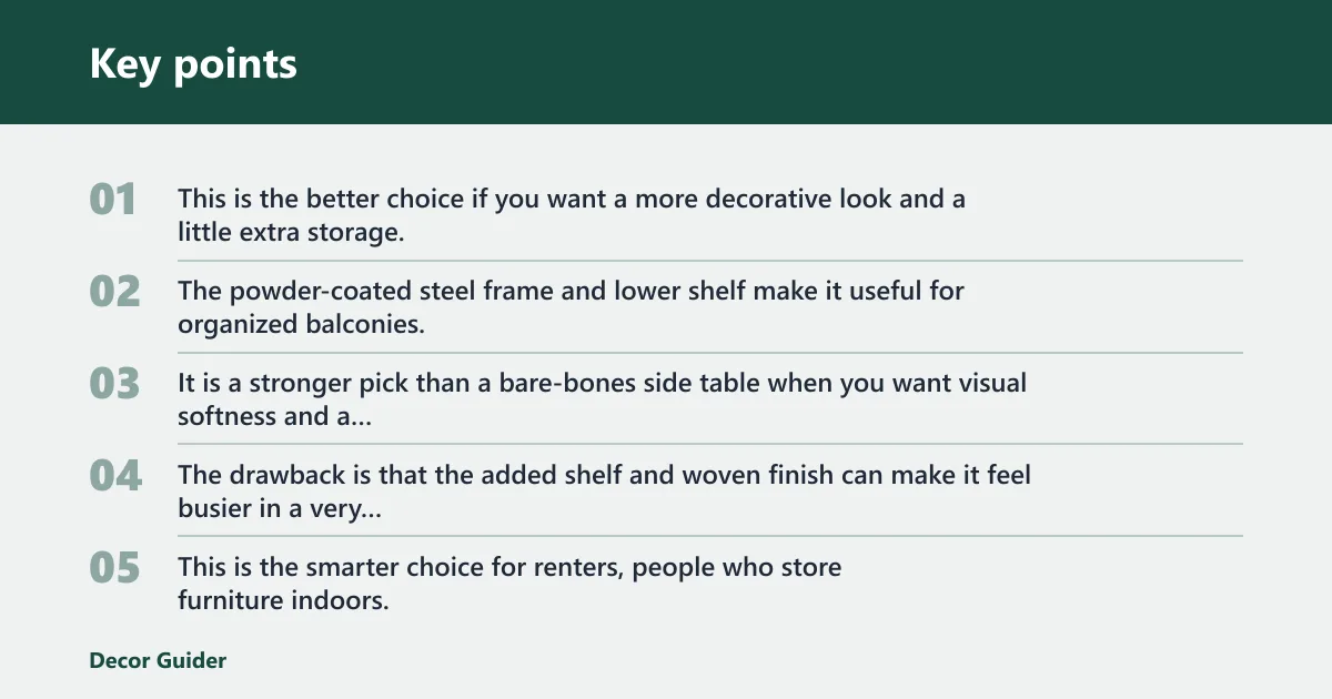 Key points: Alternatives