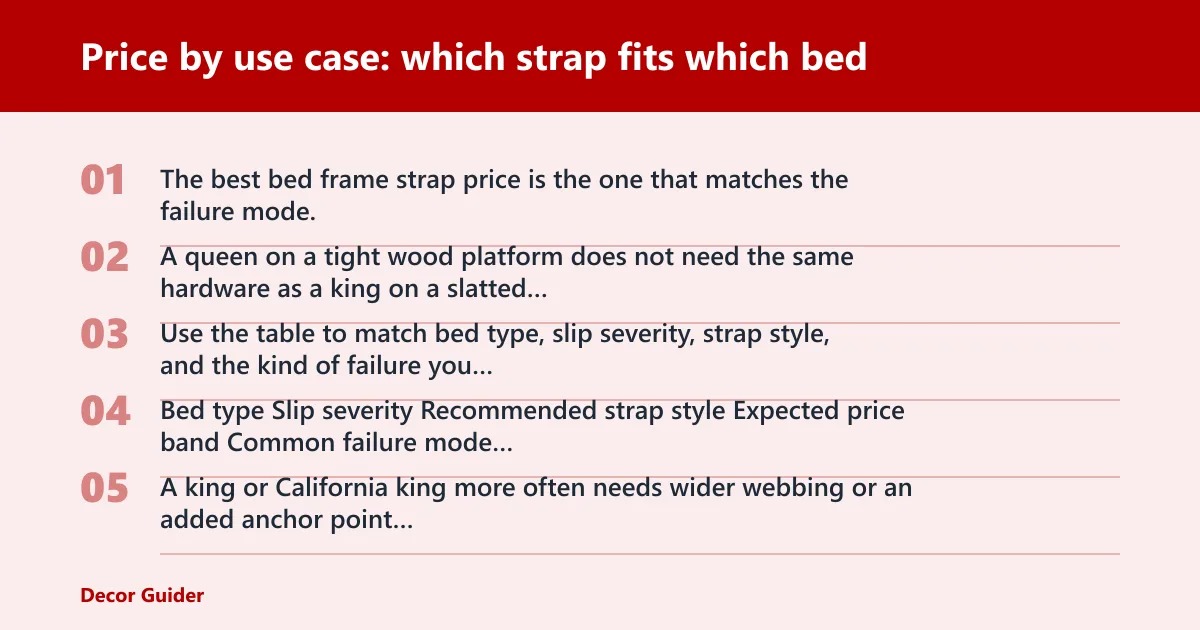 Steps: Price by use case: which strap fits which bed