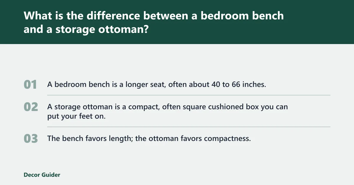 Steps: What is the difference between a bedroom bench and a storage ottoman?