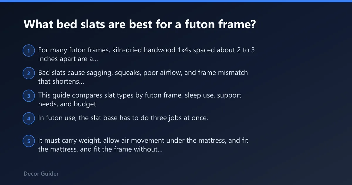 Steps: What bed slats are best for a futon frame?