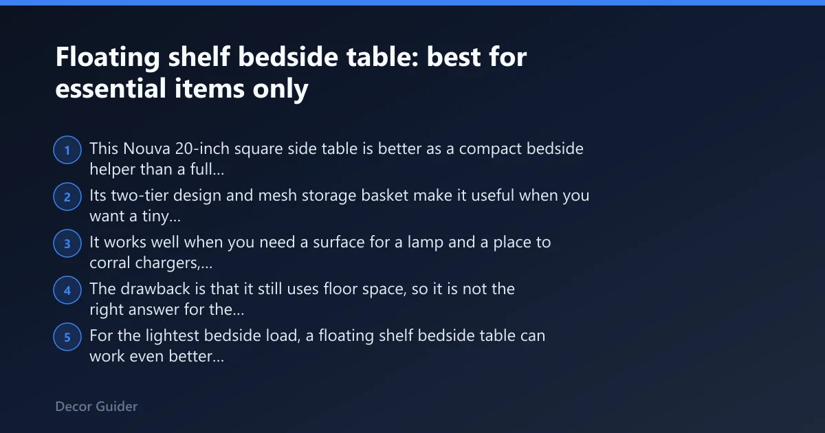 Steps: Floating shelf bedside table: best for essential items only