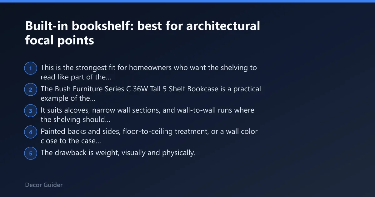 Steps: Built-in bookshelf: best for architectural focal points