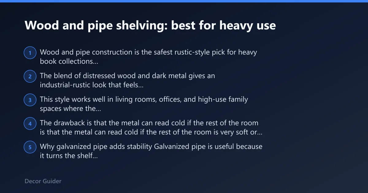 Steps: Wood and pipe shelving: best for heavy use
