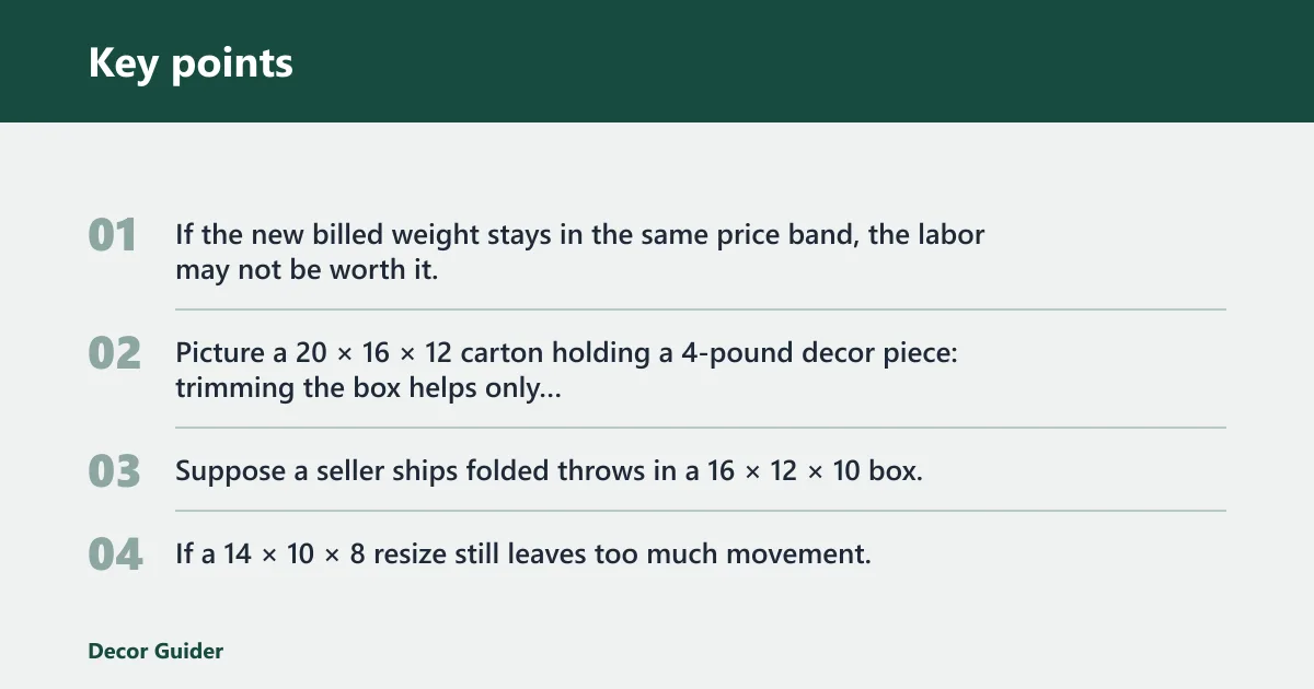 Key points: How dimensional weight changes the best choice