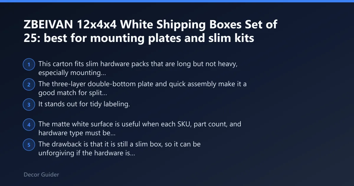 Steps: ZBEIVAN 12x4x4 White Shipping Boxes Set of 25: best for mounting plates and slim kits