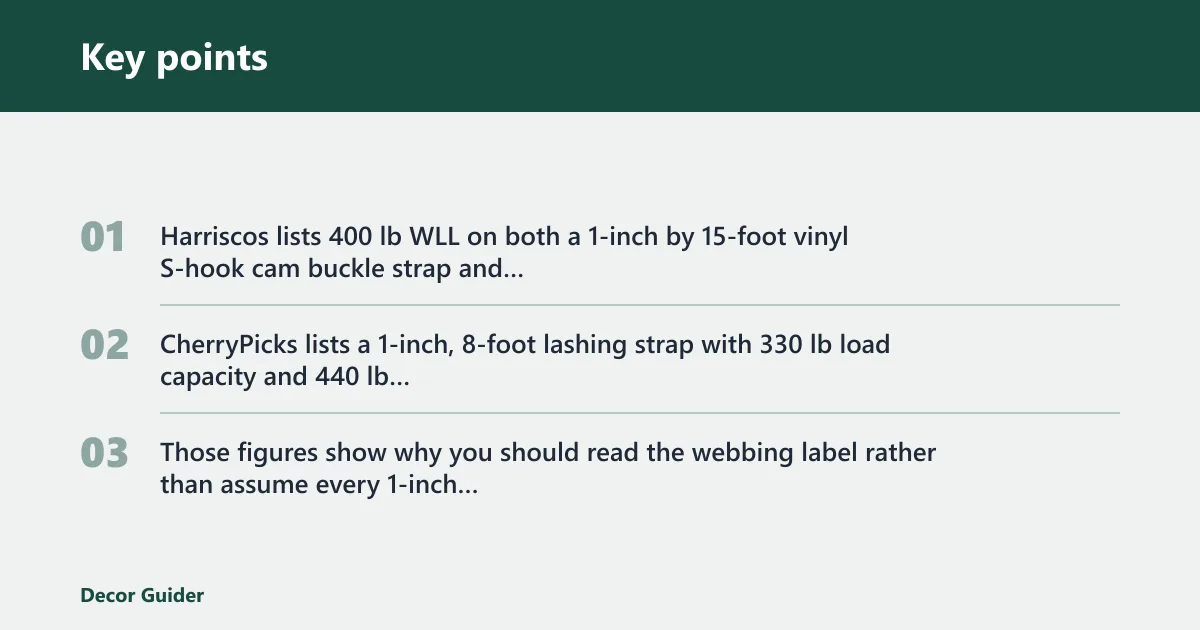 Key points: What is the working load limit on cam buckle straps?