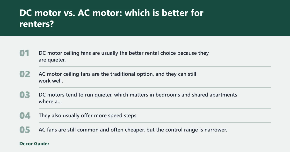 Steps: DC motor vs. AC motor: which is better for renters?
