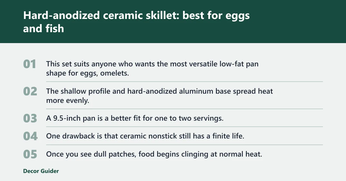 Steps: Hard-anodized ceramic skillet: best for eggs and fish