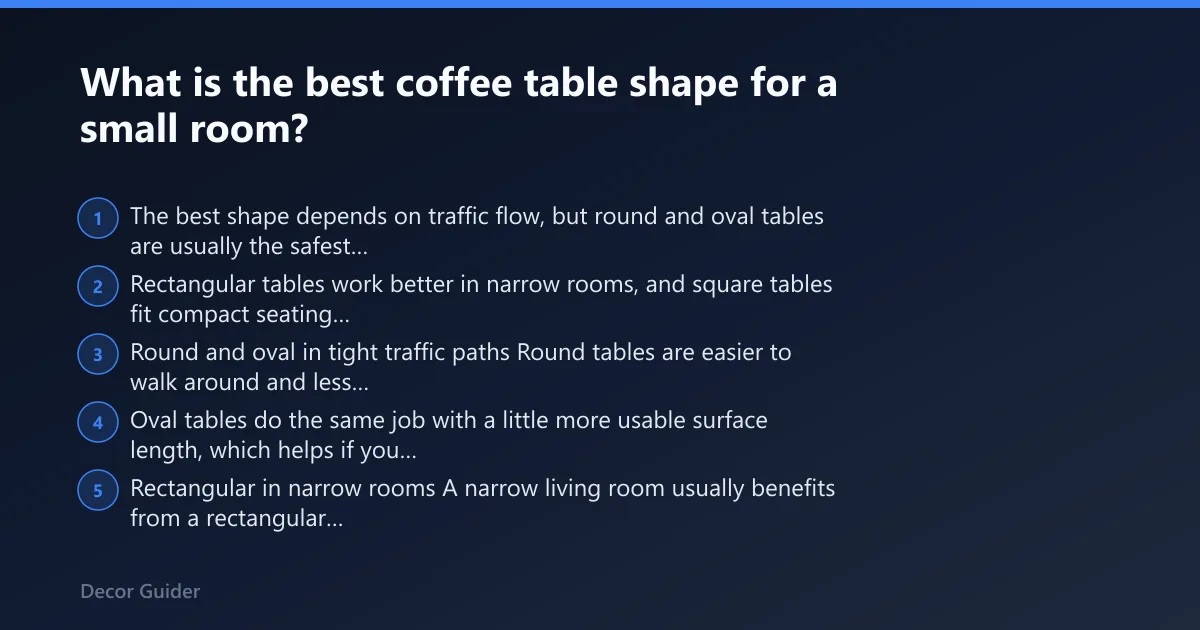 Steps: What is the best coffee table shape for a small room?