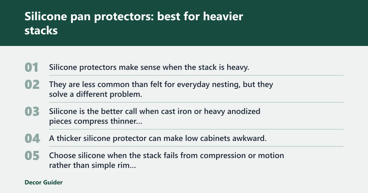 Steps: Silicone pan protectors: best for heavier stacks