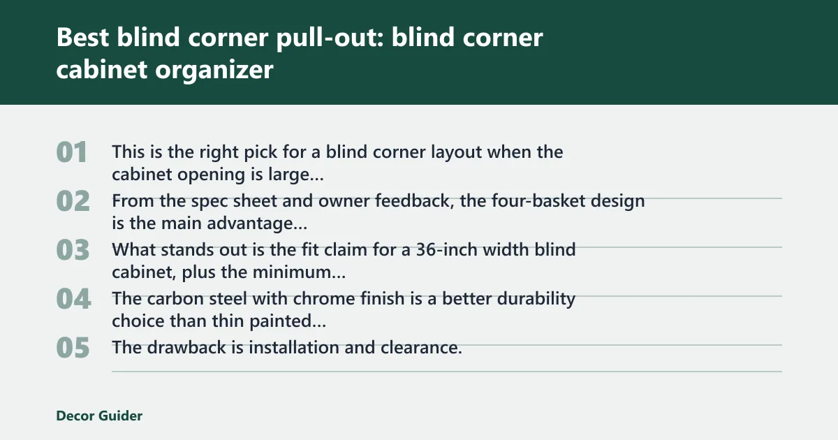 Steps: Best blind corner pull-out: blind corner cabinet organizer
