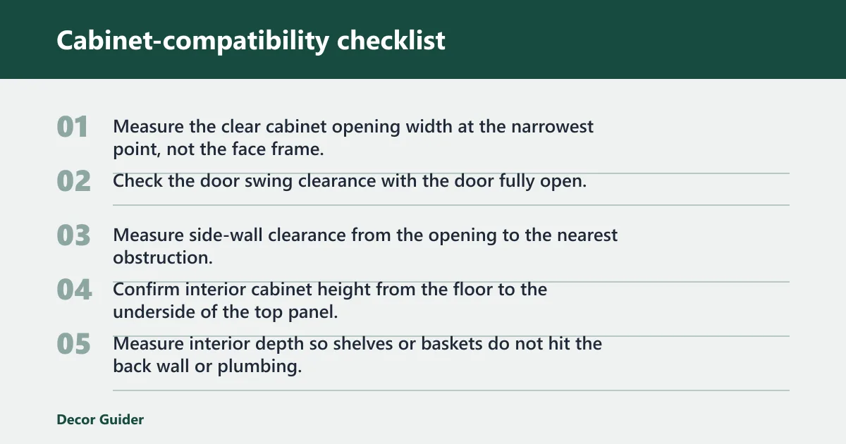 Steps: Cabinet-compatibility checklist