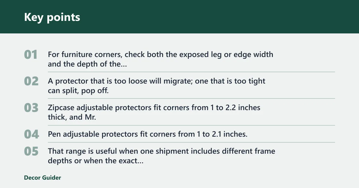 Key points: What size corner protectors do I need for furniture corners?