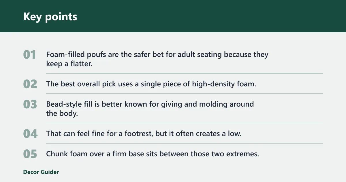 Key points: Which floor pouf is best for sitting?