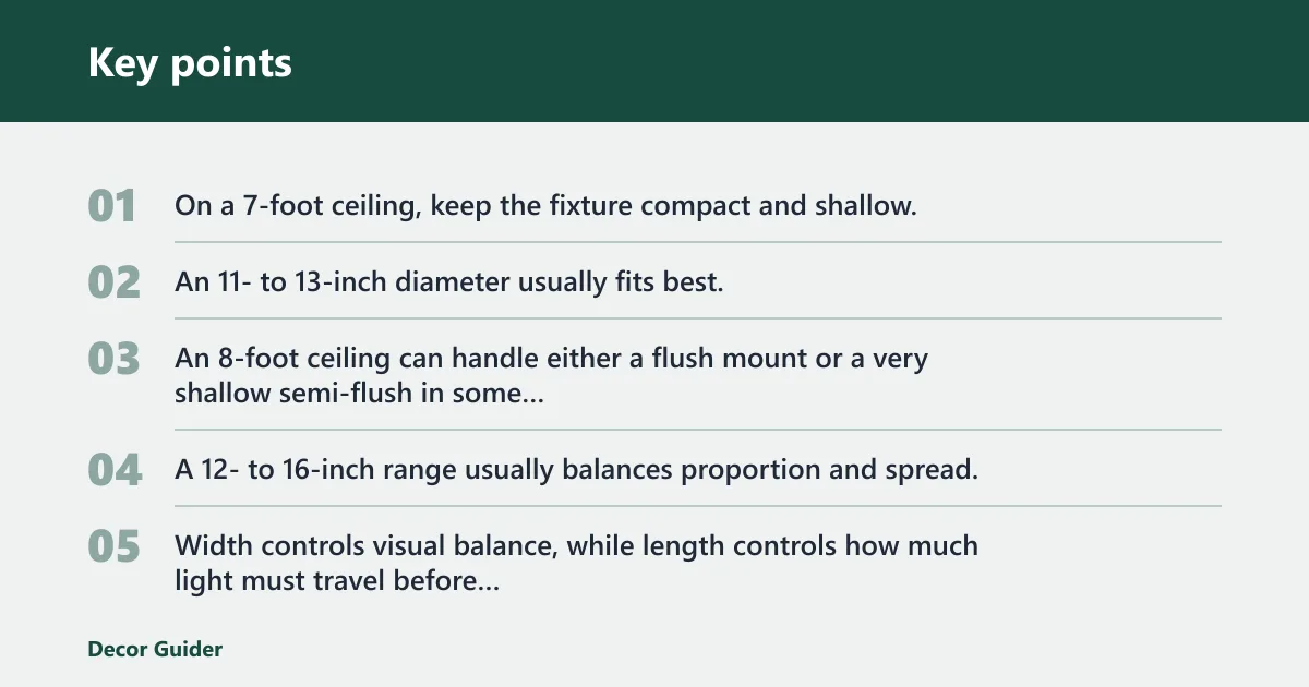 Key points: Hallway flush mount decision table