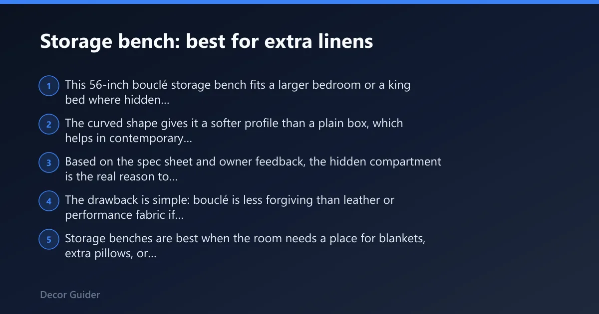 Steps: Storage bench: best for extra linens