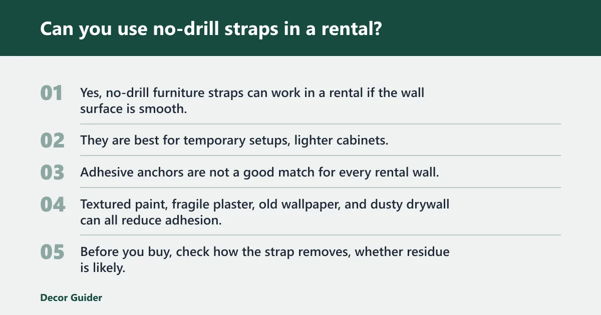 Steps: Can you use no-drill straps in a rental?