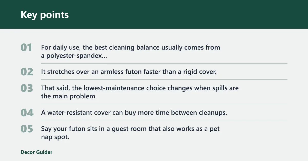Key points: Which futon cover cleans easiest?