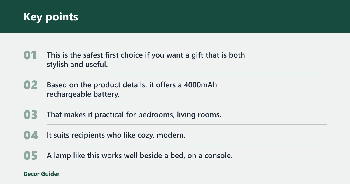Key points: Decorative table lamp: best for dark corners