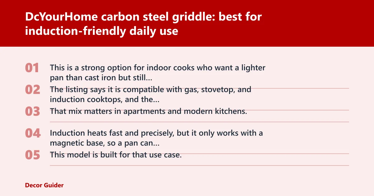 Steps: DcYourHome carbon steel griddle: best for induction-friendly daily use