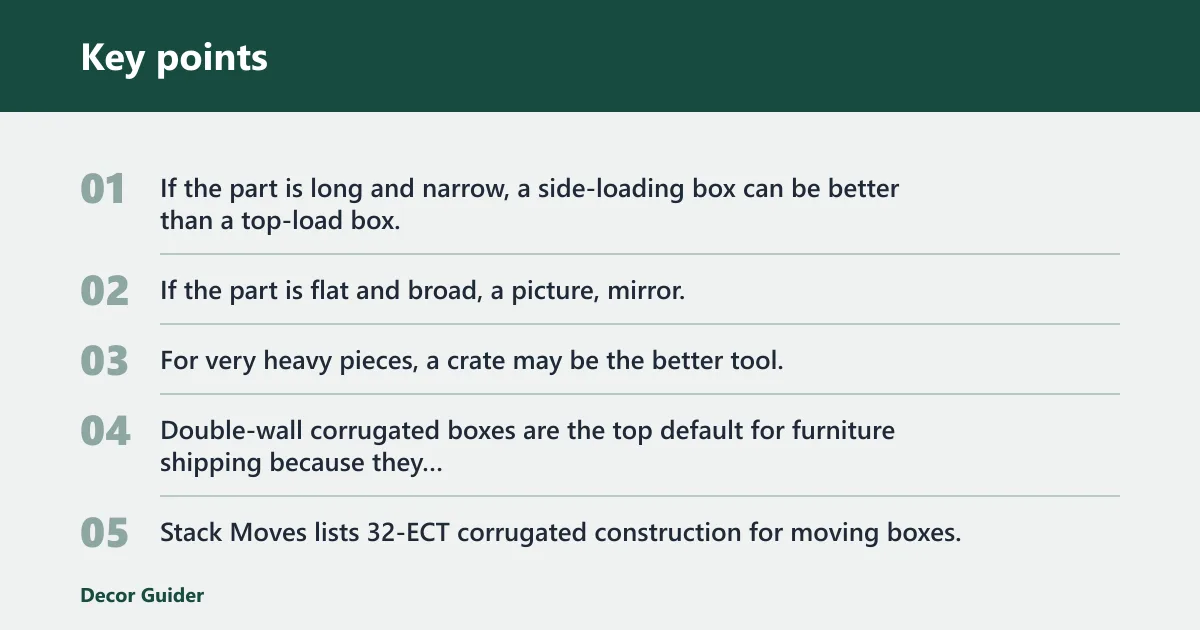 Key points: What box works for heavy furniture parts?