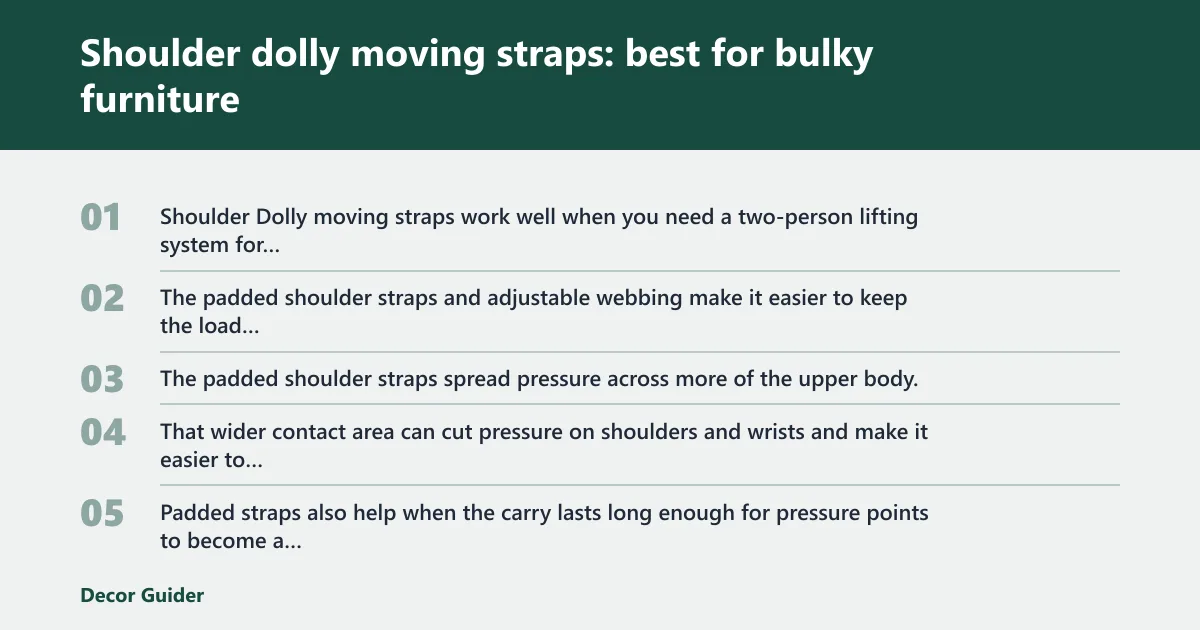 Steps: Shoulder dolly moving straps: best for bulky furniture