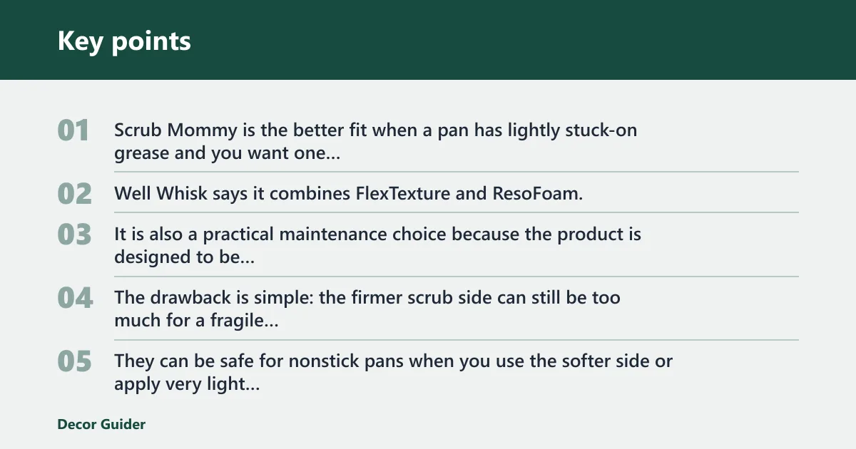 Key points: Scrub Mommy: best for stuck-on grease