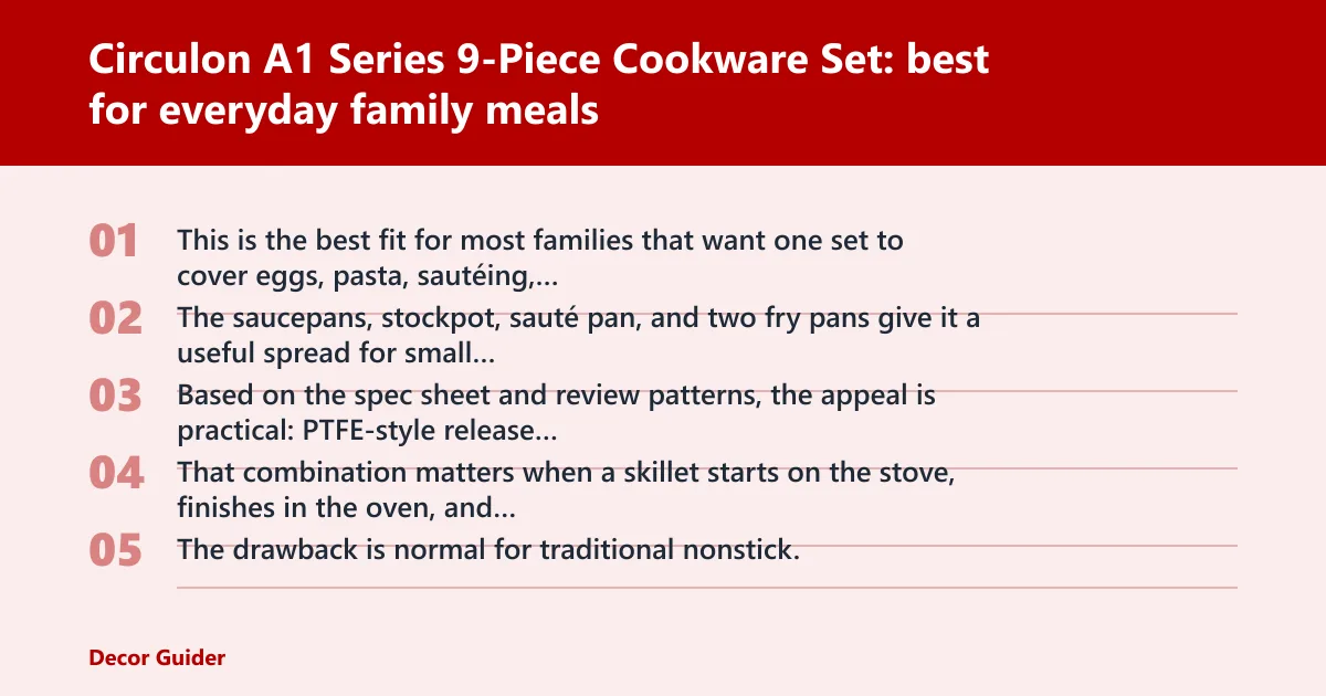 Steps: Circulon A1 Series 9-Piece Cookware Set: best for everyday family meals