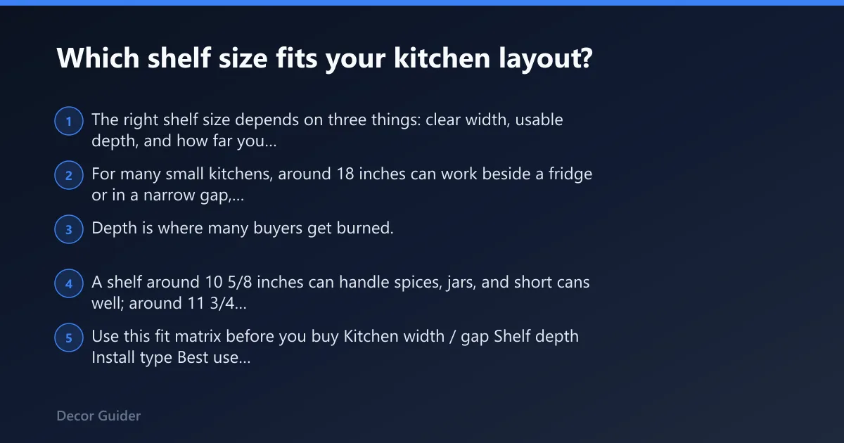 Steps: Which shelf size fits your kitchen layout?