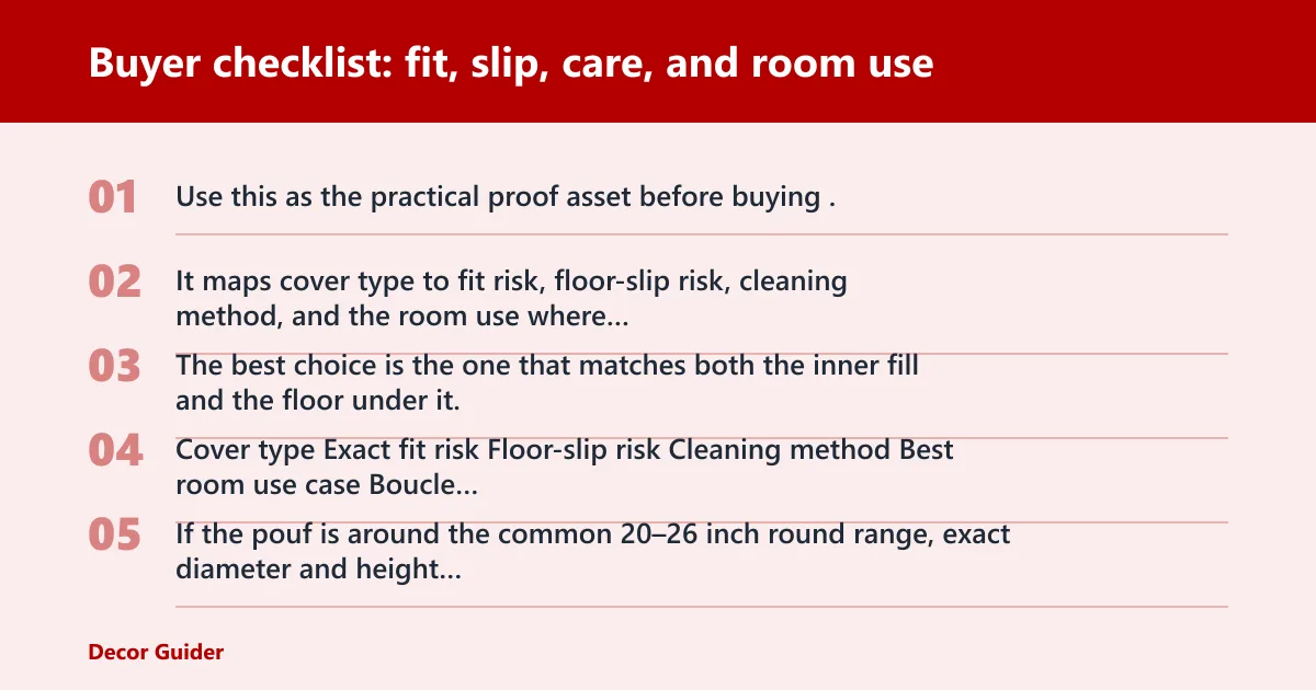Steps: Buyer checklist: fit, slip, care, and room use