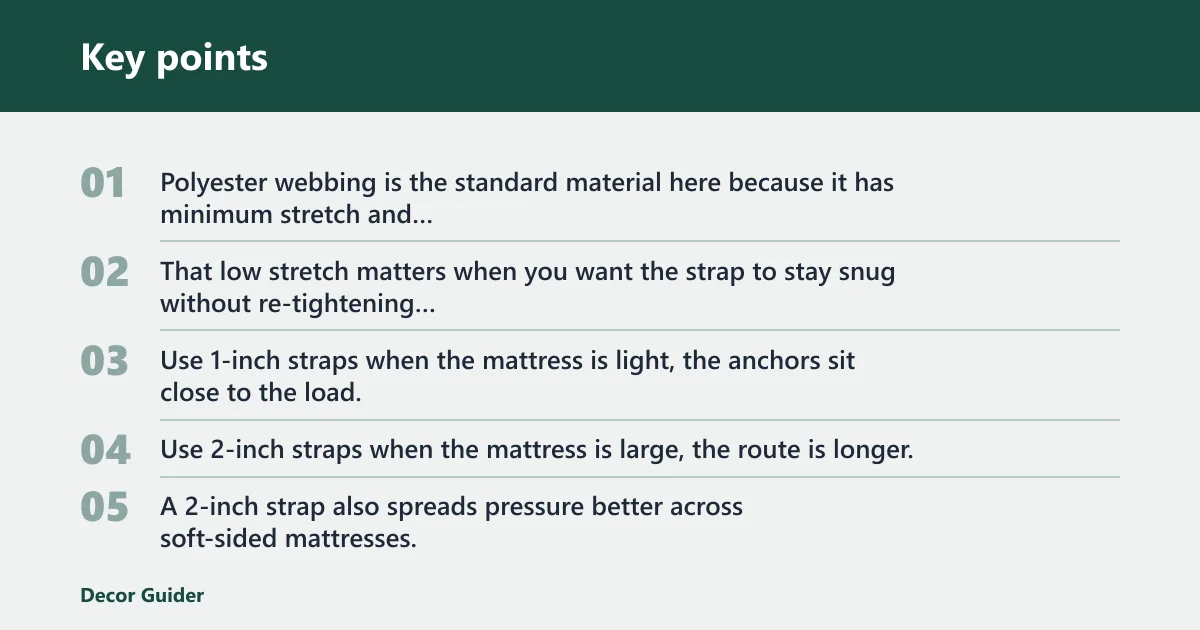 Key points: What size ratchet straps do you need to secure a mattress?