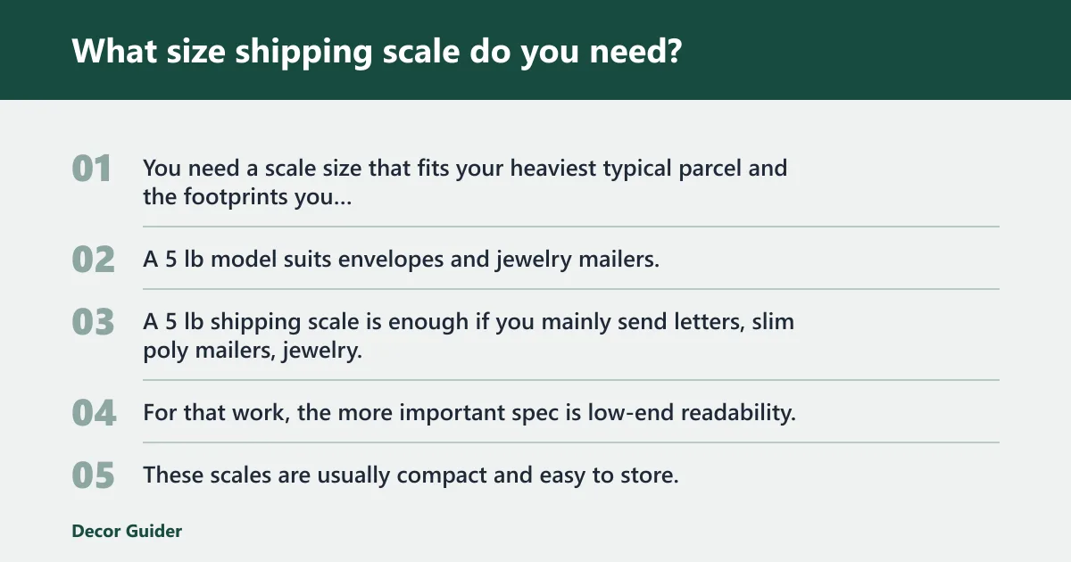 Steps: What size shipping scale do you need?