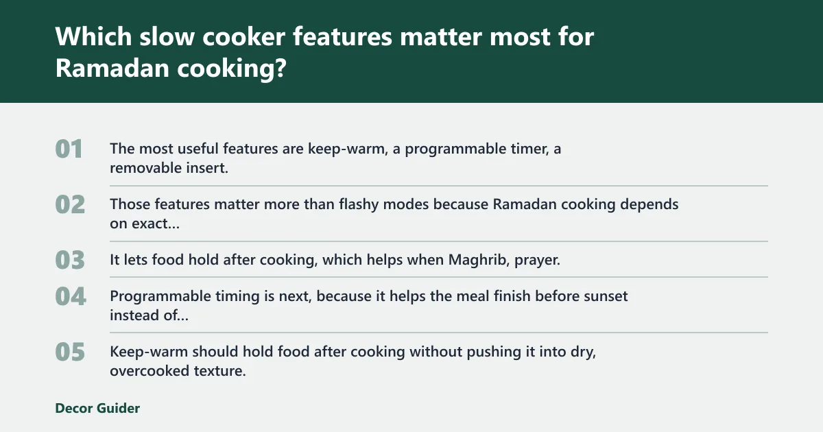 Steps: Which slow cooker features matter most for Ramadan cooking?