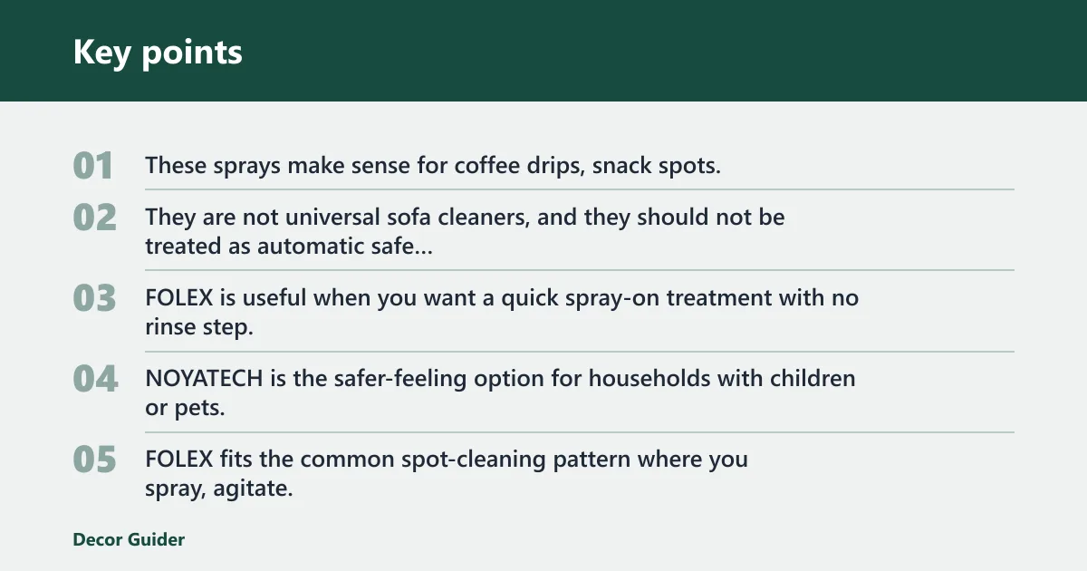 Key points: Spray spot removers: best for minor stains