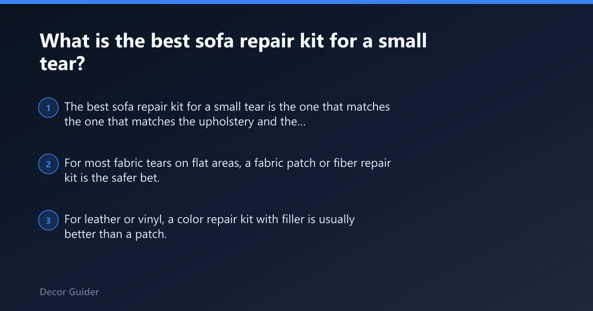 Steps: What is the best sofa repair kit for a small tear?