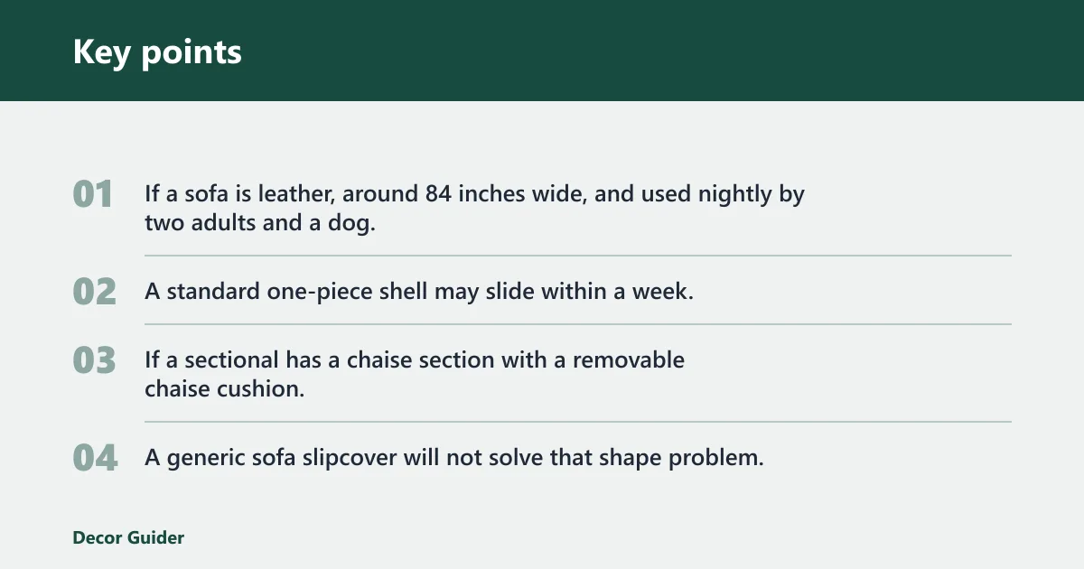 Key points: Slipcover fit decision matrix
