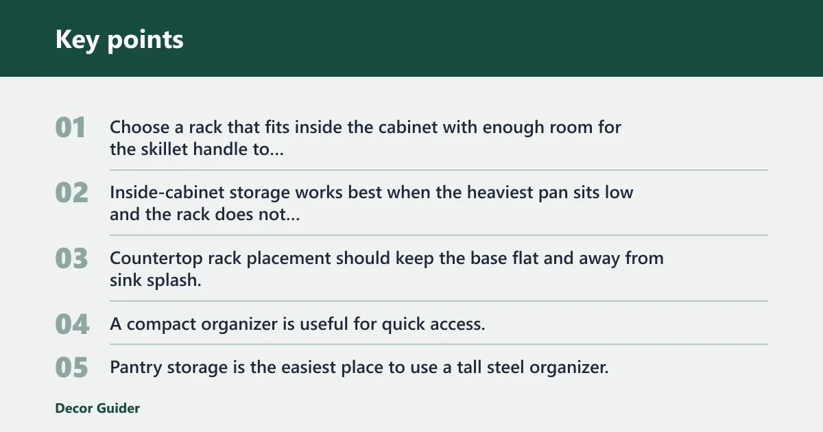 Key points: Which rack fits your kitchen?