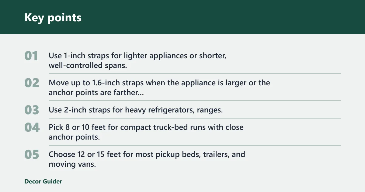 Key points: What length, width, and rating do you need?