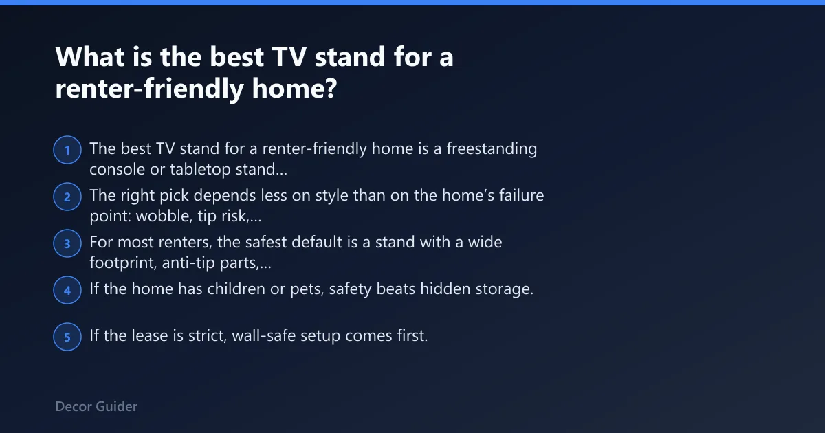 Steps: What is the best TV stand for a renter-friendly home?