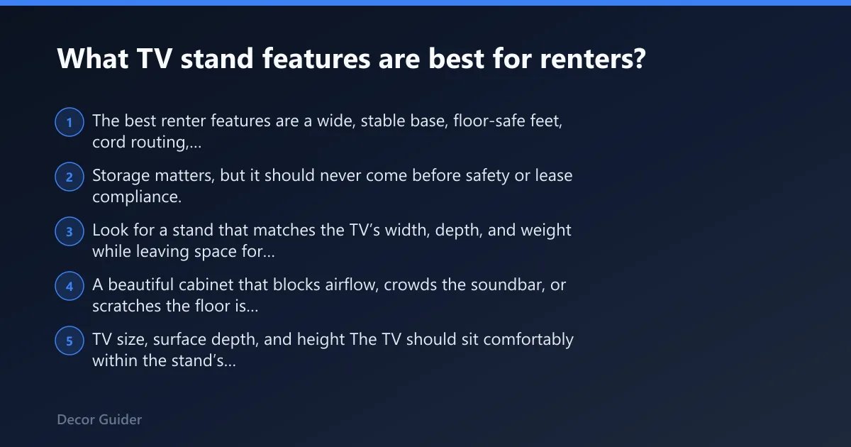 Steps: What TV stand features are best for renters?