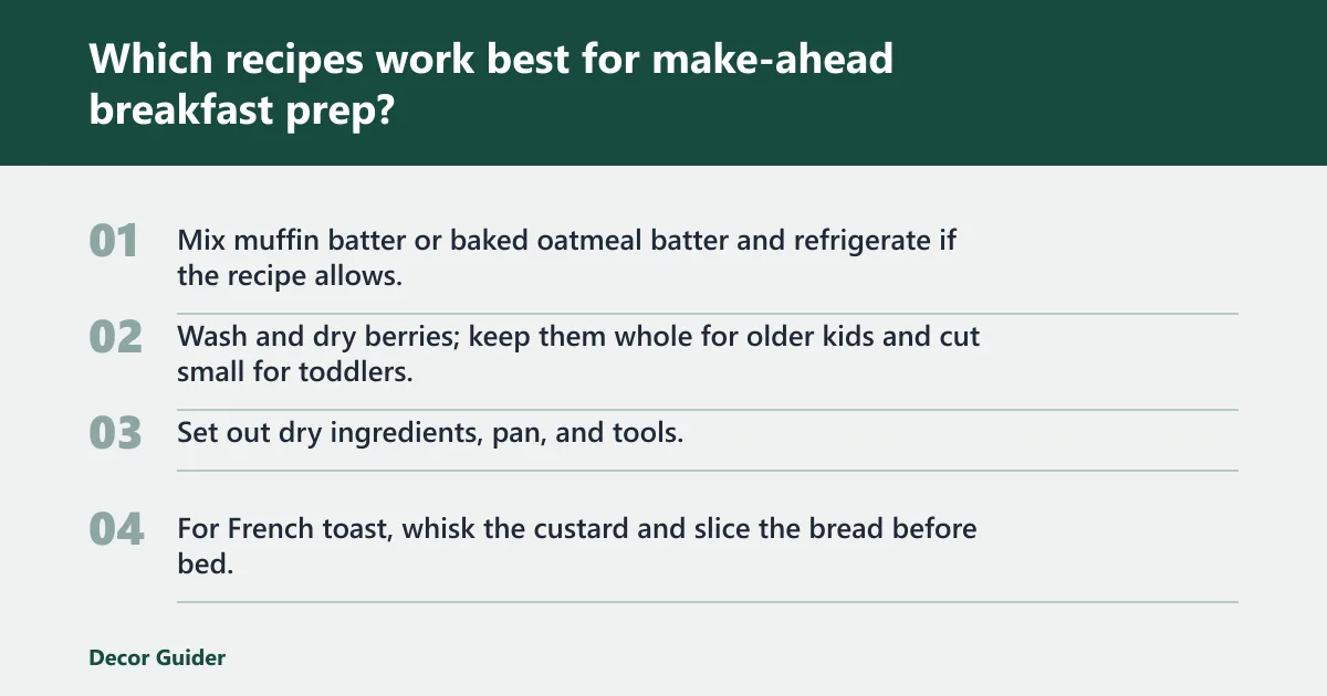 Steps: Which recipes work best for make-ahead breakfast prep?