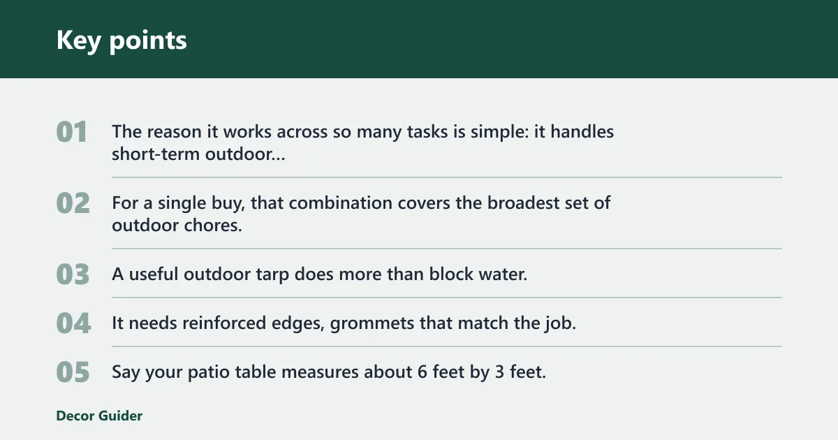 Key points: What is the best waterproof tarp for backyard projects?