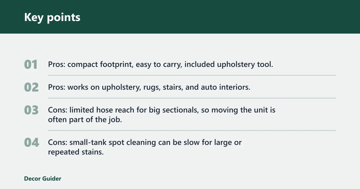 Key points: Verdict for sofa cleaning