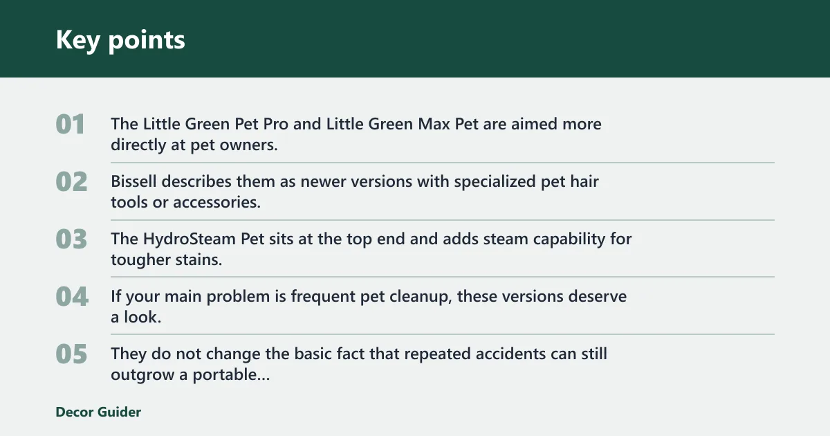 Key points: Little Green vs bigger cleaners