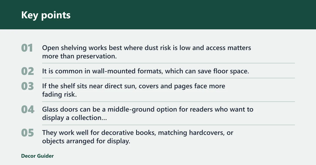 Key points: Which protects books better from dust and light?