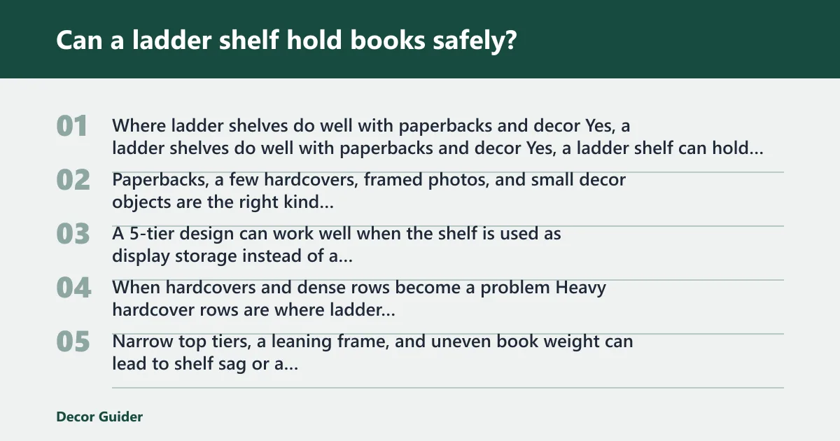 Steps: Can a ladder shelf hold books safely?